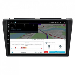 Navigatie dedicata cu Android Mazda 3 2003 - 2009, 8GB RAM, Radio GPS Dual Zone, Display HD IPS 9" Touchscreen, Internet Wi-Fi si slot SIM 4G, Bluetooth, MirrorLink, USB, Waze