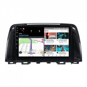 Navigatie dedicata cu Android Mazda 6 2013 - 2016, 4GB RAM, Radio GPS Dual Zone, Display HD IPS 9" Touchscreen, Internet Wi-Fi si slot SIM 4G, Bluetooth, MirrorLink, USB, Waze