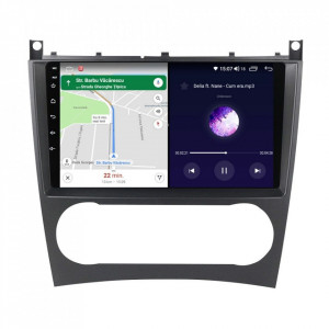 Navigatie dedicata cu Android Mercedes CLK C209 2005 - 2010, 4GB RAM, Radio GPS Dual Zone, Display HD IPS 9" Touchscreen, Internet Wi-Fi si slot SIM 4G, Bluetooth, MirrorLink, USB, Waze