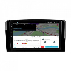 Navigatie dedicata cu Android Mercedes M-Class ML W164 2005 - 2012, 6GB RAM, Radio GPS Dual Zone, Display HD IPS 9" Touchscreen, Internet Wi-Fi si slot SIM 4G, Bluetooth, MirrorLink, USB, Waze