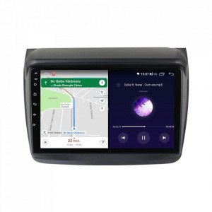 Navigatie dedicata cu Android Mitsubishi L200 2005 - 2015, 8GB RAM, Radio GPS Dual Zone, Display HD IPS 9" Touchscreen, Internet Wi-Fi si slot SIM 4G, Bluetooth, MirrorLink, USB, Waze