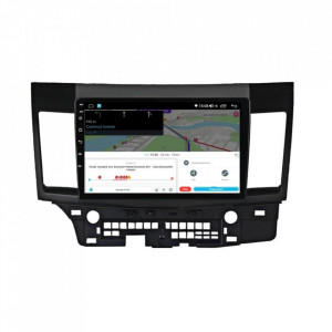 Navigatie dedicata cu Android Mitsubishi Lancer dupa 2007, 6GB RAM, Radio GPS Dual Zone, Display HD IPS 10" Touchscreen, Internet Wi-Fi si slot SIM 4G, Bluetooth, MirrorLink, USB, Waze