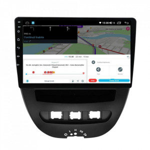 Navigatie dedicata cu Android Peugeot 107 2005 - 2014, 8GB RAM, Radio GPS Dual Zone, Display HD IPS 10" Touchscreen, Internet Wi-Fi si slot SIM 4G, Bluetooth, MirrorLink, USB, Waze