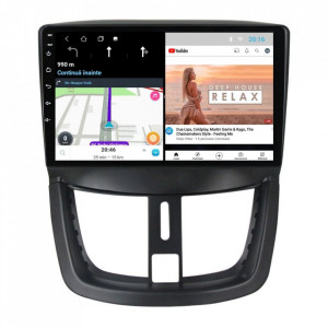 Navigatie dedicata cu Android Peugeot 207 2006 - 2015, 2GB RAM, Radio GPS Dual Zone, Display HD 9" Touchscreen, Internet Wi-Fi, Bluetooth, MirrorLink, USB, Waze