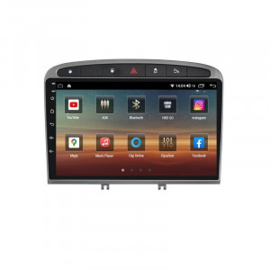 Navigatie dedicata cu Android Peugeot 308 I 2007 - 2013, 8GB RAM, Radio GPS Dual Zone, Display HD IPS 9" Touchscreen, Internet Wi-Fi si slot SIM 4G, Bluetooth, MirrorLink, USB, Waze