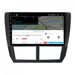 Navigatie dedicata cu Android Subaru Forester 2008 - 2013, 4GB RAM, Radio GPS Dual Zone, Display HD IPS 9" Touchscreen, Internet Wi-Fi si slot SIM 4G, Bluetooth, MirrorLink, USB, Waze