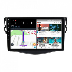 Navigatie dedicata cu Android Toyota Rav4 III 2005 - 2013, 6GB RAM, Radio GPS Dual Zone, Display HD IPS 9" Touchscreen, Internet Wi-Fi si slot SIM 4G, Bluetooth, MirrorLink, USB, Waze