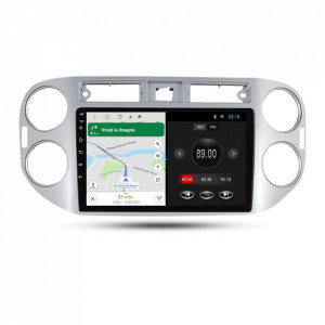 Navigatie dedicata cu Android VW Tiguan I 2007 - 2012, 1GB RAM, Radio GPS Dual Zone, Display HD 9" Touchscreen, Internet Wi-Fi, Bluetooth, MirrorLink, USB, Waze