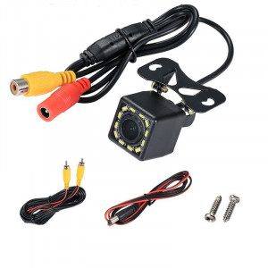 Camera marsarier auto cu 12 LED-uri, Night Vision, rezistenta la apa si praf, cablu video 6m, unghi 170 grade