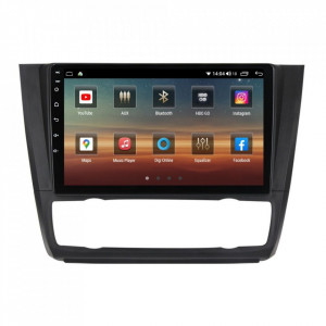 Navigatie dedicata cu Android BMW Seria 1 (E81 / E87) 2007 - 2013, clima automata, 8GB RAM, Radio GPS Dual Zone, Display HD IPS 9" Touchscreen, Internet Wi-Fi si slot SIM 4G, Bluetooth, MirrorLink, USB, Waze
