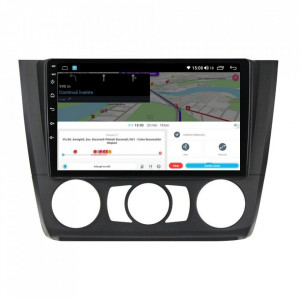 Navigatie dedicata cu Android BMW Seria 1 (E81 / E87) 2007 - 2013, clima manuala, 8GB RAM, Radio GPS Dual Zone, Display HD IPS 9" Touchscreen, Internet Wi-Fi si slot SIM 4G, Bluetooth, MirrorLink, USB, Waze