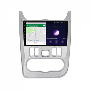 Navigatie dedicata cu Android Dacia Sandero I 2008 - 2013, 4GB RAM, Radio GPS Dual Zone, Display HD IPS 9" Touchscreen, Internet Wi-Fi si slot SIM 4G, Bluetooth, MirrorLink, USB, Waze
