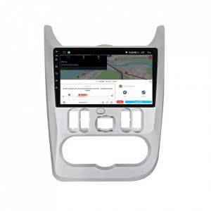 Navigatie dedicata cu Android Dacia Sandero I 2008 - 2013, 6GB RAM, Radio GPS Dual Zone, Display HD IPS 9" Touchscreen, Internet Wi-Fi si slot SIM 4G, Bluetooth, MirrorLink, USB, Waze