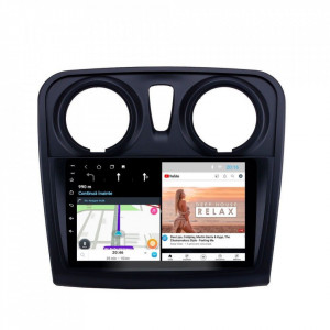 Navigatie dedicata cu Android Dacia Sandero II 2012 - 2020, 1GB RAM, Radio GPS Dual Zone, Display HD 9" Touchscreen, Internet Wi-Fi, Bluetooth, MirrorLink, USB, Waze