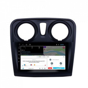 Navigatie dedicata cu Android Dacia Sandero II 2012 - 2020, 2GB RAM, Radio GPS Dual Zone, Display HD 9" Touchscreen, Internet Wi-Fi, Bluetooth, MirrorLink, USB, Waze