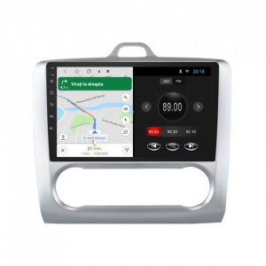Navigatie dedicata cu Android Ford Focus II 2004 - 2011, clima automata, 1GB RAM, Radio GPS Dual Zone, Display HD 9" Touchscreen, Internet Wi-Fi, Bluetooth, MirrorLink, USB, Waze