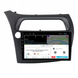 Navigatie dedicata cu Android Honda Civic VIII Hatchback 2006 - 2011, 2GB RAM, Radio GPS Dual Zone, Display HD 9" Touchscreen, Internet Wi-Fi, Bluetooth, MirrorLink, USB, Waze