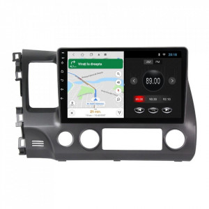 Navigatie dedicata cu Android Honda Civic VIII Sedan 2006 - 2011, 1GB RAM, Radio GPS Dual Zone, Display HD 10" Touchscreen, Internet Wi-Fi, Bluetooth, MirrorLink, USB, Waze