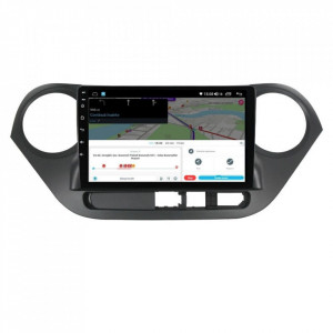 Navigatie dedicata cu Android Hyundai i10 2013 - 2019, 6GB RAM, Radio GPS Dual Zone, Display HD IPS 9" Touchscreen, Internet Wi-Fi si slot SIM 4G, Bluetooth, MirrorLink, USB, Waze