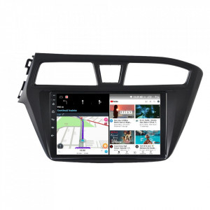 Navigatie dedicata cu Android Hyundai i20 2014 - 2018, 4GB RAM, Radio GPS Dual Zone, Display HD IPS 9" Touchscreen, Internet Wi-Fi si slot SIM 4G, Bluetooth, MirrorLink, USB, Waze