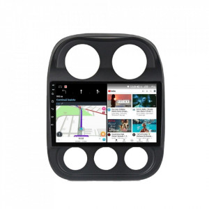 Navigatie dedicata cu Android Jeep Compass I 2011 - 2016, 6GB RAM, Radio GPS Dual Zone, Display HD IPS 10" Touchscreen, Internet Wi-Fi si slot SIM 4G, Bluetooth, MirrorLink, USB, Waze