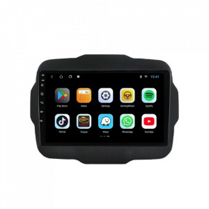 Navigatie dedicata cu Android Jeep Renegade dupa 2014, 1GB RAM, Radio GPS Dual Zone, Display HD 9" Touchscreen, Internet Wi-Fi, Bluetooth, MirrorLink, USB, Waze