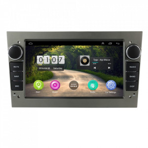 Navigatie dedicata cu Android Opel Meriva A 2003 - 2010, gri inchis, 1GB RAM, Radio GPS Dual Zone, Display HD 7" Touchscreen, Internet Wi-Fi, Bluetooth, MirrorLink, USB, Waze