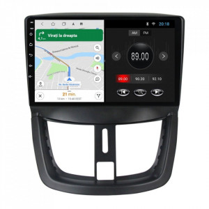 Navigatie dedicata cu Android Peugeot 207 2006 - 2015, 1GB RAM, Radio GPS Dual Zone, Display HD 9" Touchscreen, Internet Wi-Fi, Bluetooth, MirrorLink, USB, Waze