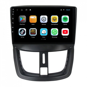 Navigatie dedicata cu Android Peugeot 207 2006 - 2015, 2GB RAM, Radio GPS Dual Zone, Display HD 9" Touchscreen, Internet Wi-Fi, Bluetooth, MirrorLink, USB, Waze