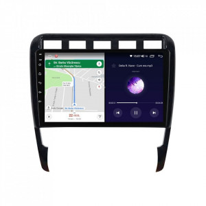 Navigatie dedicata cu Android Porsche Cayenne 2002 - 2010, 4GB RAM, Radio GPS Dual Zone, Display HD IPS 9" Touchscreen, Internet Wi-Fi si slot SIM 4G, Bluetooth, MirrorLink, USB, Waze