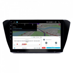 Navigatie dedicata cu Android Skoda Superb III 2015 - 2019, 6GB RAM, Radio GPS Dual Zone, Display HD IPS 10" Touchscreen, Internet Wi-Fi si slot SIM 4G, Bluetooth, MirrorLink, USB, Waze