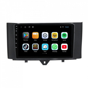 Navigatie dedicata cu Android Smart Fortwo 2011 - 2014, 2GB RAM, Radio GPS Dual Zone, Display HD 9" Touchscreen, Internet Wi-Fi, Bluetooth, MirrorLink, USB, Waze