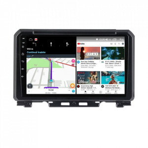 Navigatie dedicata cu Android Suzuki Jimny dupa 2018, 4GB RAM, Radio GPS Dual Zone, Display HD IPS 9" Touchscreen, Internet Wi-Fi si slot SIM 4G, Bluetooth, MirrorLink, USB, Waze