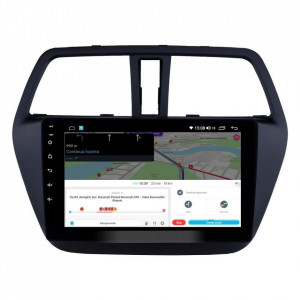 Navigatie dedicata cu Android Suzuki SX4 S-Cross dupa 2013, 6GB RAM, Radio GPS Dual Zone, Display HD IPS 9" Touchscreen, Internet Wi-Fi si slot SIM 4G, Bluetooth, MirrorLink, USB, Waze