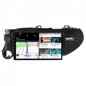Navigatie dedicata cu Android Toyota Hilux VIII dupa 2015, 4GB RAM, Radio GPS Dual Zone, Display HD IPS 10" Touchscreen, Internet Wi-Fi si slot SIM 4G, Bluetooth, MirrorLink, USB, Waze