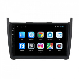 Navigatie dedicata cu Android VW Polo 6R 2009 - 2018, 2GB RAM, Radio GPS Dual Zone, Display HD 9" Touchscreen, Internet Wi-Fi, Bluetooth, MirrorLink, USB, Waze