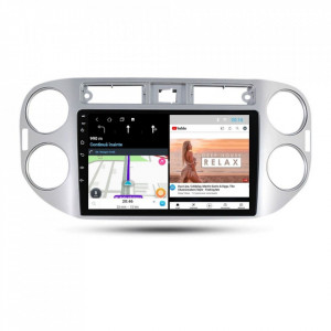 Navigatie dedicata cu Android VW Tiguan I 2007 - 2012, 1GB RAM, Radio GPS Dual Zone, Display HD 9" Touchscreen, Internet Wi-Fi, Bluetooth, MirrorLink, USB, Waze