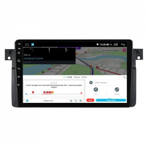 Navigatie dedicata cu Android BMW Seria 3 (E46) 1997 - 2005, 4GB RAM, Radio GPS Dual Zone, Display HD IPS 9" Touchscreen, Internet Wi-Fi si slot SIM 4G, Bluetooth, MirrorLink, USB, Waze