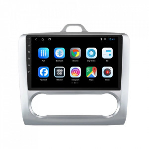 Navigatie dedicata cu Android Ford Focus II 2004 - 2011, clima automata, 2GB RAM, Radio GPS Dual Zone, Display HD 9" Touchscreen, Internet Wi-Fi, Bluetooth, MirrorLink, USB, Waze