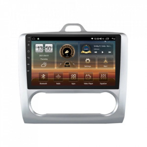 Navigatie dedicata cu Android Ford Focus II 2004 - 2011, clima automata, 4GB RAM, Radio GPS Dual Zone, Display HD IPS 9" Touchscreen, Internet Wi-Fi si slot SIM 4G, Bluetooth, MirrorLink, USB, Waze