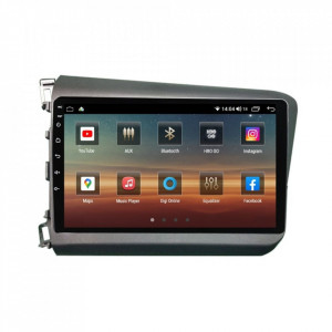 Navigatie dedicata cu Android Honda Civic IX Sedan 2011 - 2015, 6GB RAM, Radio GPS Dual Zone, Display HD IPS 9" Touchscreen, Internet Wi-Fi si slot SIM 4G, Bluetooth, MirrorLink, USB, Waze