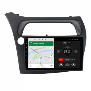 Navigatie dedicata cu Android Honda Civic VIII Hatchback 2006 - 2011, 2GB RAM, Radio GPS Dual Zone, Display HD 9" Touchscreen, Internet Wi-Fi, Bluetooth, MirrorLink, USB, Waze