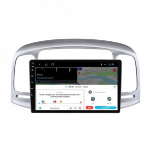 Navigatie dedicata cu Android Hyundai Accent III 2005 - 2010, 2GB RAM, Radio GPS Dual Zone, Display HD 9" Touchscreen, Internet Wi-Fi, Bluetooth, MirrorLink, USB, Waze