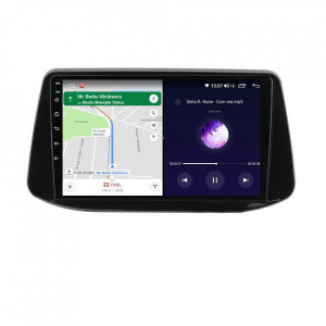 Navigatie dedicata cu Android Hyundai i30 dupa 2017, 8GB RAM, Radio GPS Dual Zone, Display HD IPS 9" Touchscreen, Internet Wi-Fi si slot SIM 4G, Bluetooth, MirrorLink, USB, Waze