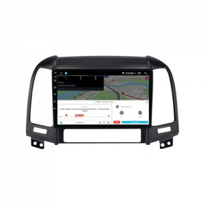 Navigatie dedicata cu Android Hyundai Santa Fe II 2006 - 2012, 6GB RAM, Radio GPS Dual Zone, Display HD IPS 9" Touchscreen, Internet Wi-Fi si slot SIM 4G, Bluetooth, MirrorLink, USB, Waze