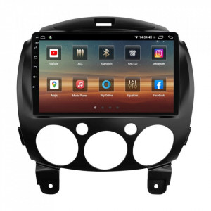 Navigatie dedicata cu Android Mazda 2 2007 - 2014, 6GB RAM, Radio GPS Dual Zone, Display HD IPS 9" Touchscreen, Internet Wi-Fi si slot SIM 4G, Bluetooth, MirrorLink, USB, Waze