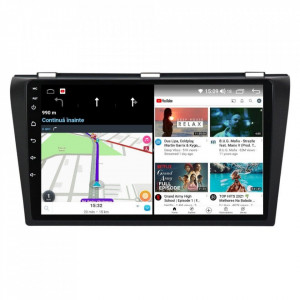 Navigatie dedicata cu Android Mazda 3 2003 - 2009, 4GB RAM, Radio GPS Dual Zone, Display HD IPS 9" Touchscreen, Internet Wi-Fi si slot SIM 4G, Bluetooth, MirrorLink, USB, Waze