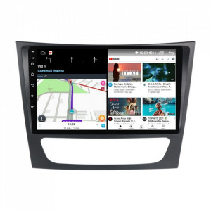 Navigatie dedicata cu Android Mercedes E-Class W211 2002 - 2009, 4GB RAM, Radio GPS Dual Zone, Display HD IPS 9" Touchscreen, Internet Wi-Fi si slot SIM 4G, Bluetooth, MirrorLink, USB, Waze