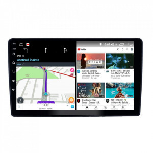 Navigatie dedicata cu Android Peugeot 307 2000 - 2013, negru, 4GB RAM, Radio GPS Dual Zone, Display HD IPS 9" Touchscreen, Internet Wi-Fi si slot SIM 4G, Bluetooth, MirrorLink, USB, Waze