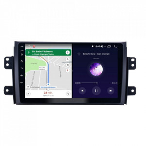 Navigatie dedicata cu Android Suzuki SX4 2006 - 2014, 8GB RAM, Radio GPS Dual Zone, Display HD IPS 9" Touchscreen, Internet Wi-Fi si slot SIM 4G, Bluetooth, MirrorLink, USB, Waze